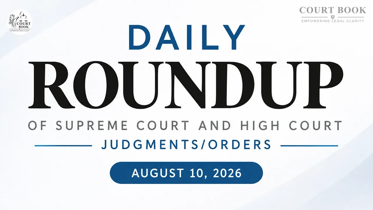 August 10, 2026 – Roundup of Supreme Court & High Court Judgments/Orders