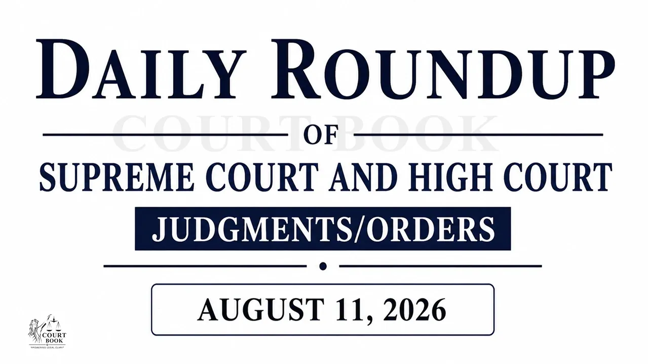August 11, 2026 – Roundup of Supreme Court & High Court Judgments/Orders