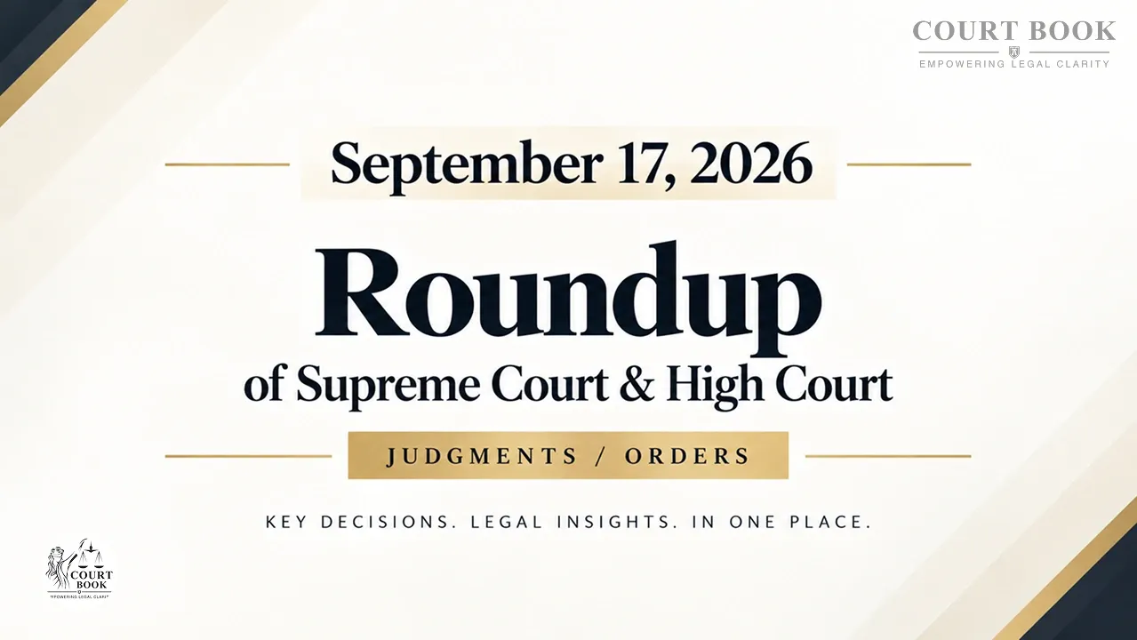 September 17, 2026 – Roundup of Supreme Court & High Court Judgments/Orders